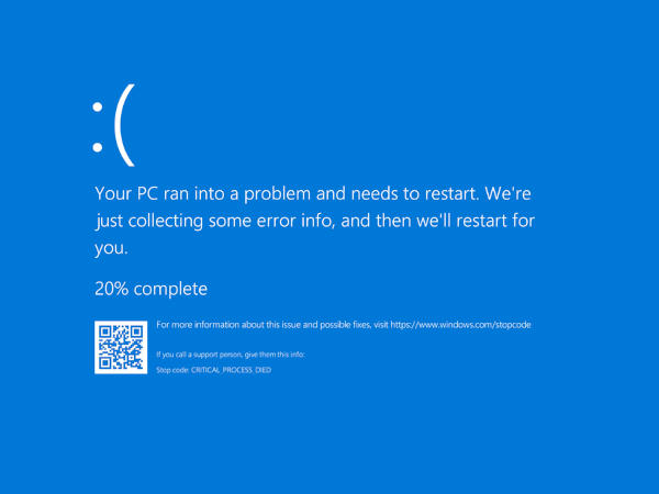 Plavi ekran smrti (BSOD) na zaslonu računala